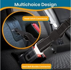 PAWBEE Elastic Dog Seat Belt, Black, 2 count slide 2 of 8
