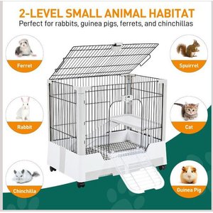 Yaheetech 2-Level Rolling Rabbit Cage, Gray