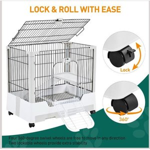 Yaheetech 2-Level Rolling Rabbit Cage, Gray