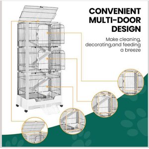 Yaheetech Rolling Rabbit Cage on Wheel, Gray, 6-Level