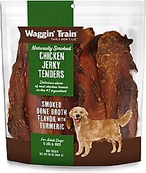 Waggin' Train Smoked Chicken Jerky Tenders with Turmeric & Bone Broth Dog Treats, 24-oz bag