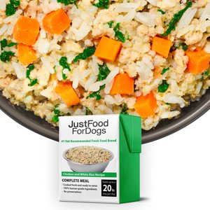 JustFoodForDogs Pantry Fresh Chicken & White Rice Fresh Dog Food, 12.5-oz pouch
