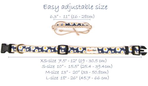 Show full view: Pettsie Dog Collar Daisy & Bandana, Dark Blue, X-Small slide 6 of 10