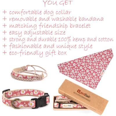 Show full view: Pettsie Dog Collar Daisy & Bandana, Pink, Large slide 7 of 9