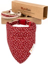Pettsie Dog Collar Daisy & Bandana, Red, Large