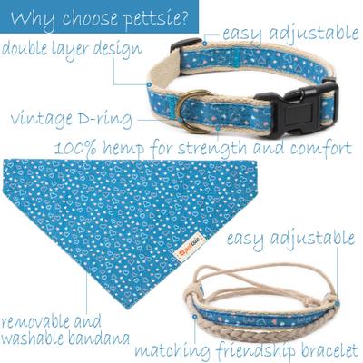Show full view: Pettsie Dog Collar Daisy & Bandana, Blue, Large slide 3 of 9