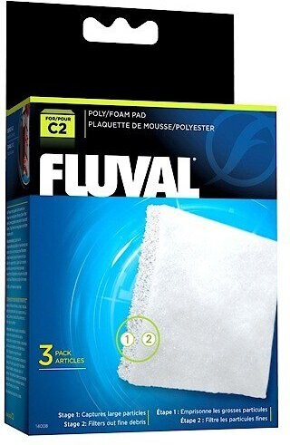 Fluval C2 Poly/Foam Pad Filter Media, 3 count