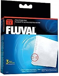 Fluval C3 Poly/Foam Pad Filter Media, 3 count