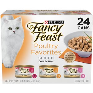Fancy Feast Poultry Lovers Sliced Collection Gravy Variety Pack Wet Cat Food, 3-oz can, case of 24