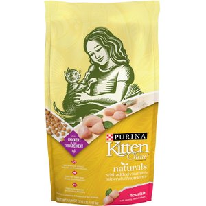 Kitten Chow Naturals Original with Added Vitamins, Minerals & Nutrients Dry Cat Food, 3.15-lb bag