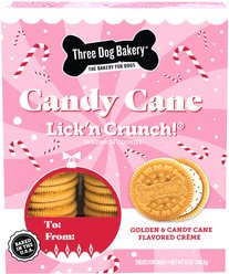 Three Dog Bakery Lick'n Crunch Candy Cane Holiday Dog Treats, 13-oz bag slide 1 of 4