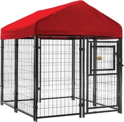 KennelMaster 4-ft x 4-ft x 4-ft Vinyl Coated Welded Wire Boxed Dog Kennel Kit, Black slide 1 of 9