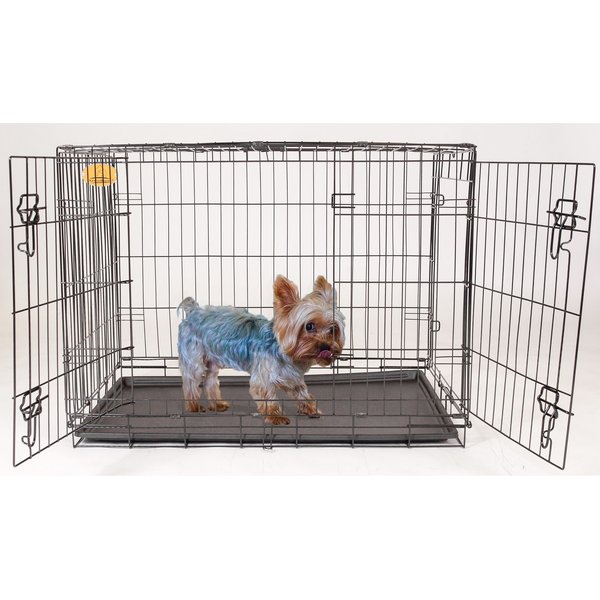 KENNELMASTER Folding Dog Kennel Crate, Black, 24in x 17in x 19in