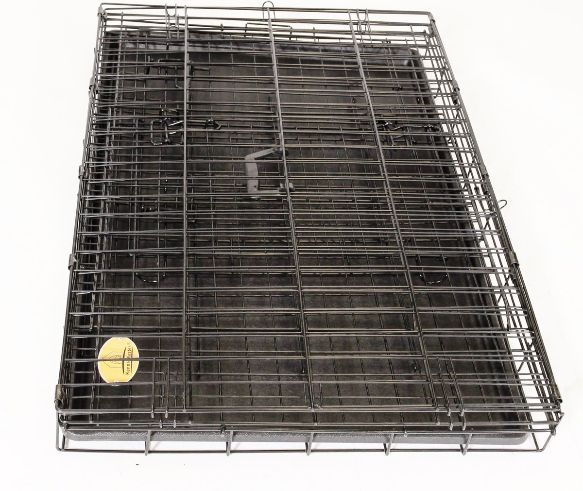 KENNELMASTER Folding Dog Kennel Crate, Black, 2 count, 30in x 19in x