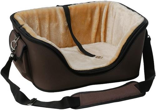 Show full view: One for Pets The Deluxe Cozy Dog & Cat Carrier, Brown, Large slide 6 of 12