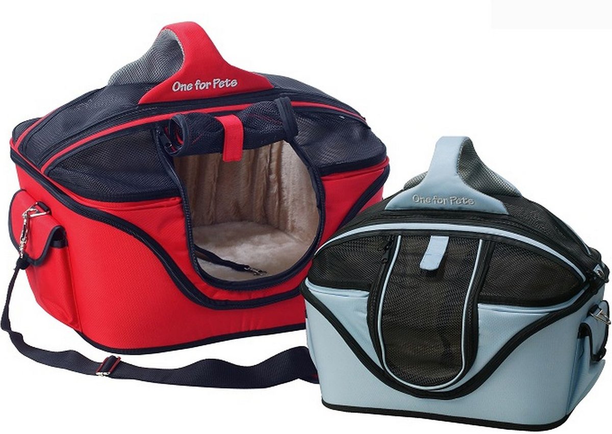 ONE FOR PETS The Deluxe Cozy Dog & Cat Carrier, Powder Blue, Large