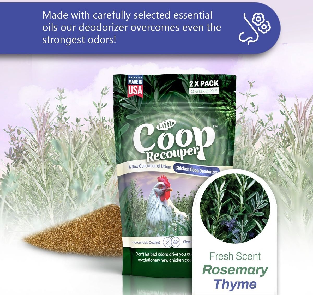 LITTLE SAVERS Little Coop Recouper Chicken Coop Deodorizer, Fresh Scent