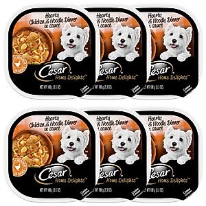 Cesar Home Delights Hearty Chicken & Noodle Dinner in Sauce Wet Dog Food, 3.5-oz tray, 6 count