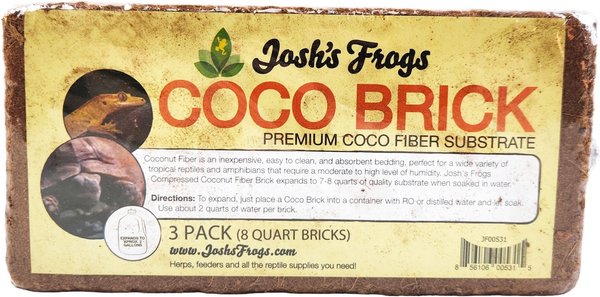 Josh's Frogs Coco Cradle Brick Reptile Substrate, 1.43-lbs, 3 count