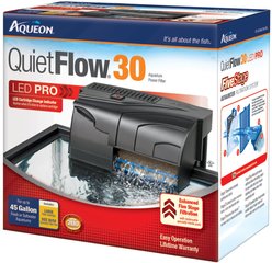 Aqueon QuietFlow LED PRO Aquarium Power Filter, Size 30