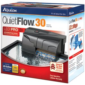 Aqueon QuietFlow LED PRO Aquarium Power Filter, Size 30