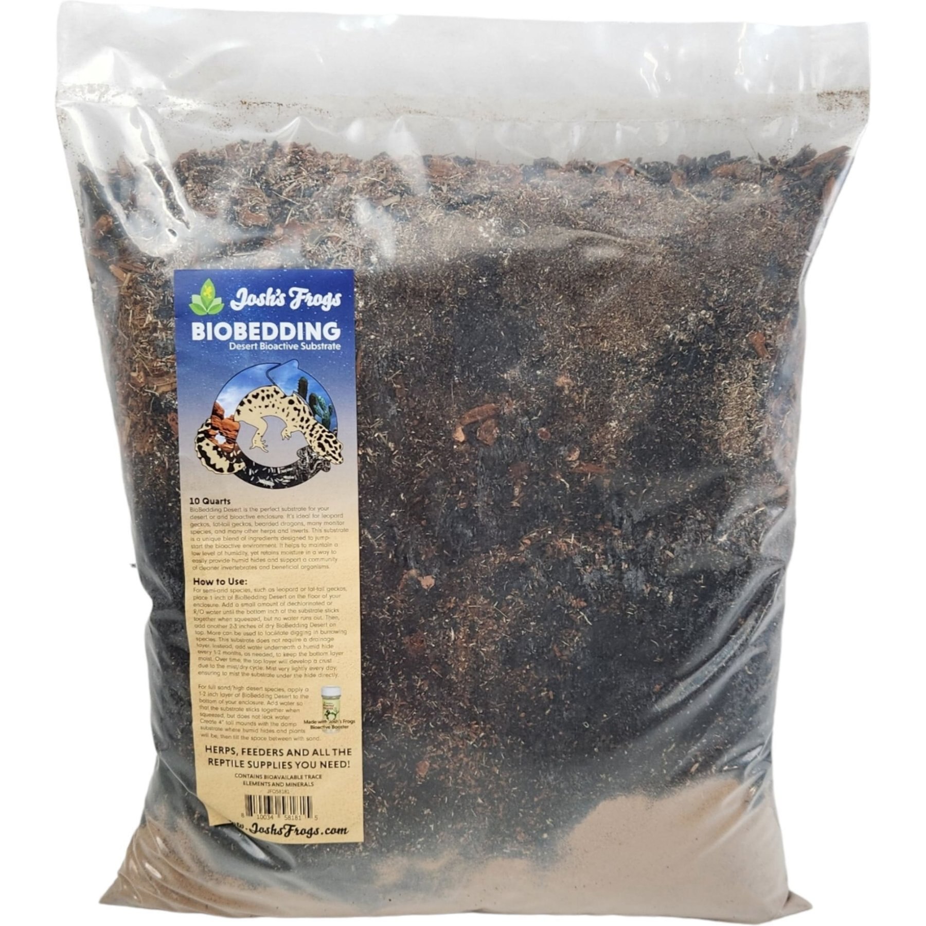 JOSH'S FROGS BioBedding Desert Bioactive Reptile Substrate, 10qt bag
