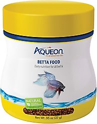 Aqueon Betta Fish Food Floating Pellets, 0.95-oz jar