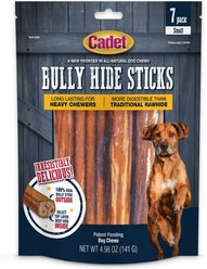Cadet Bully Hide Sticks All-Natural Dog Chews, Small, 7 count