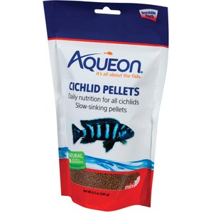 Aqueon Mini Cichlid Pellet Fish Food, 8.5-oz bag