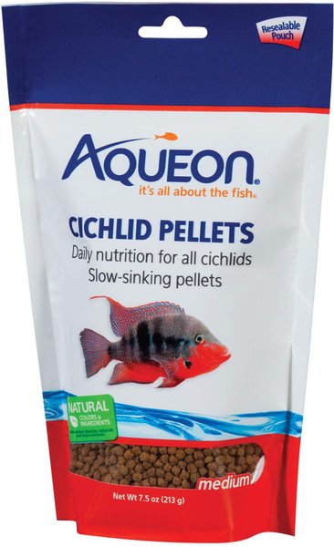 Aqueon Medium Cichlid Pellet Fish Food, 7.5-oz bag slide 1 of 5
