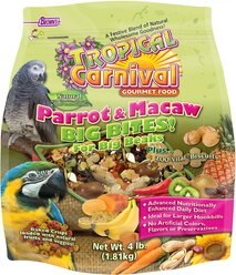 Brown's Tropical Carnival Big Bites with ZOO-Vital Biscuits Parrot & Macaw Food, 4-lb bag