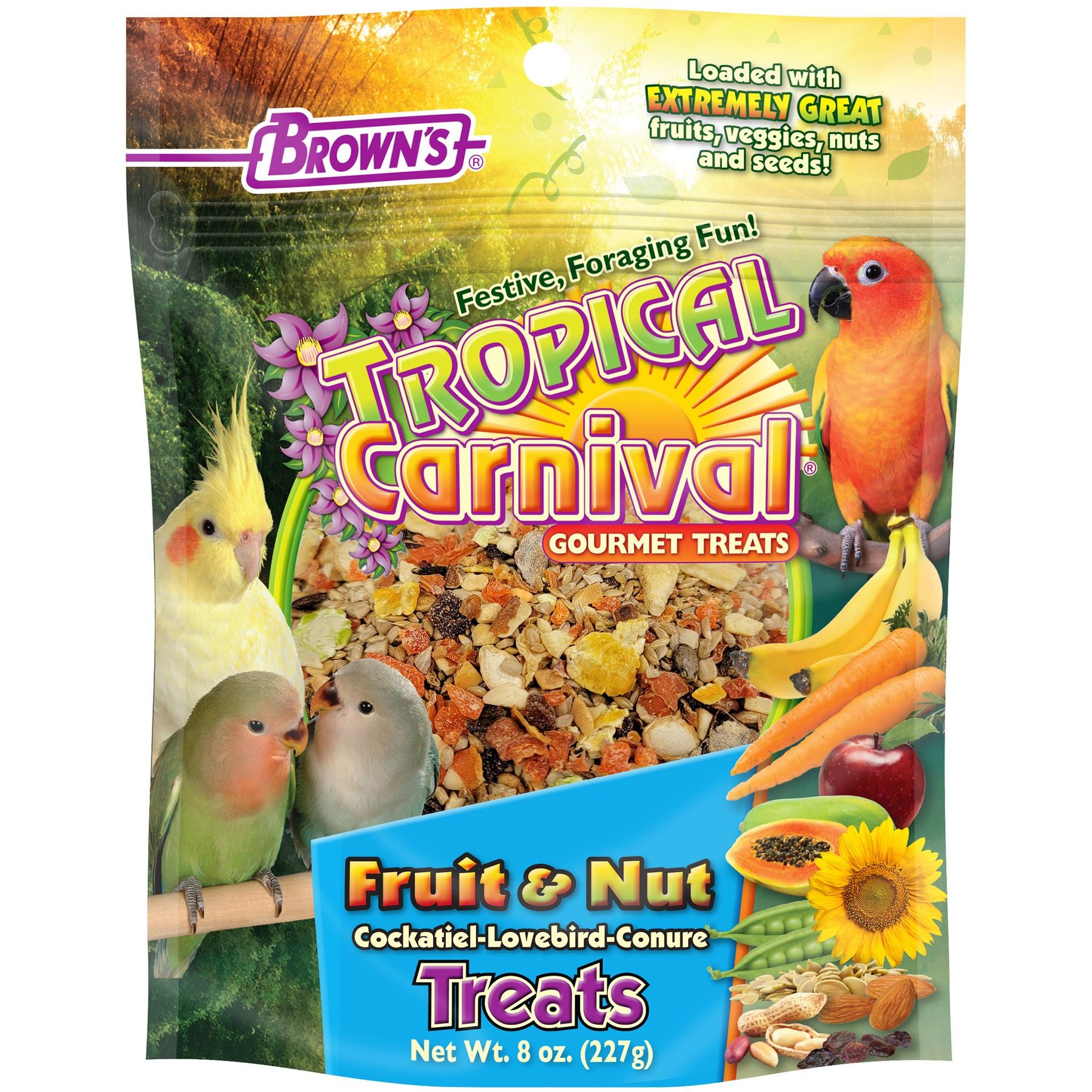 Brown's Tropical Carnival Fruit & Nut Cockatiel Bird Treats