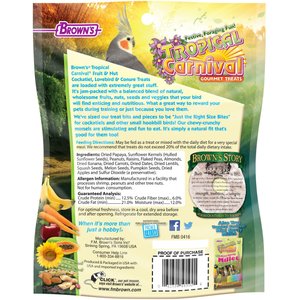 Brown's Tropical Carnival Fruit & Nut Cockatiel Bird Treats, 8-oz bag
