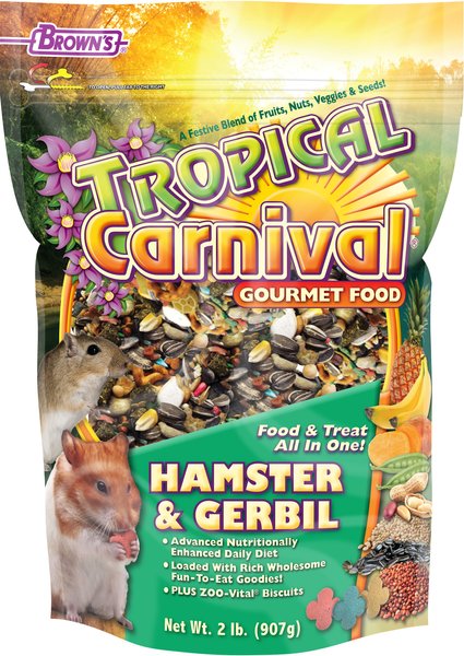 Brown's Tropical Carnival Gerbil & Hamster Food, 2-lb bag slide 1 of 4