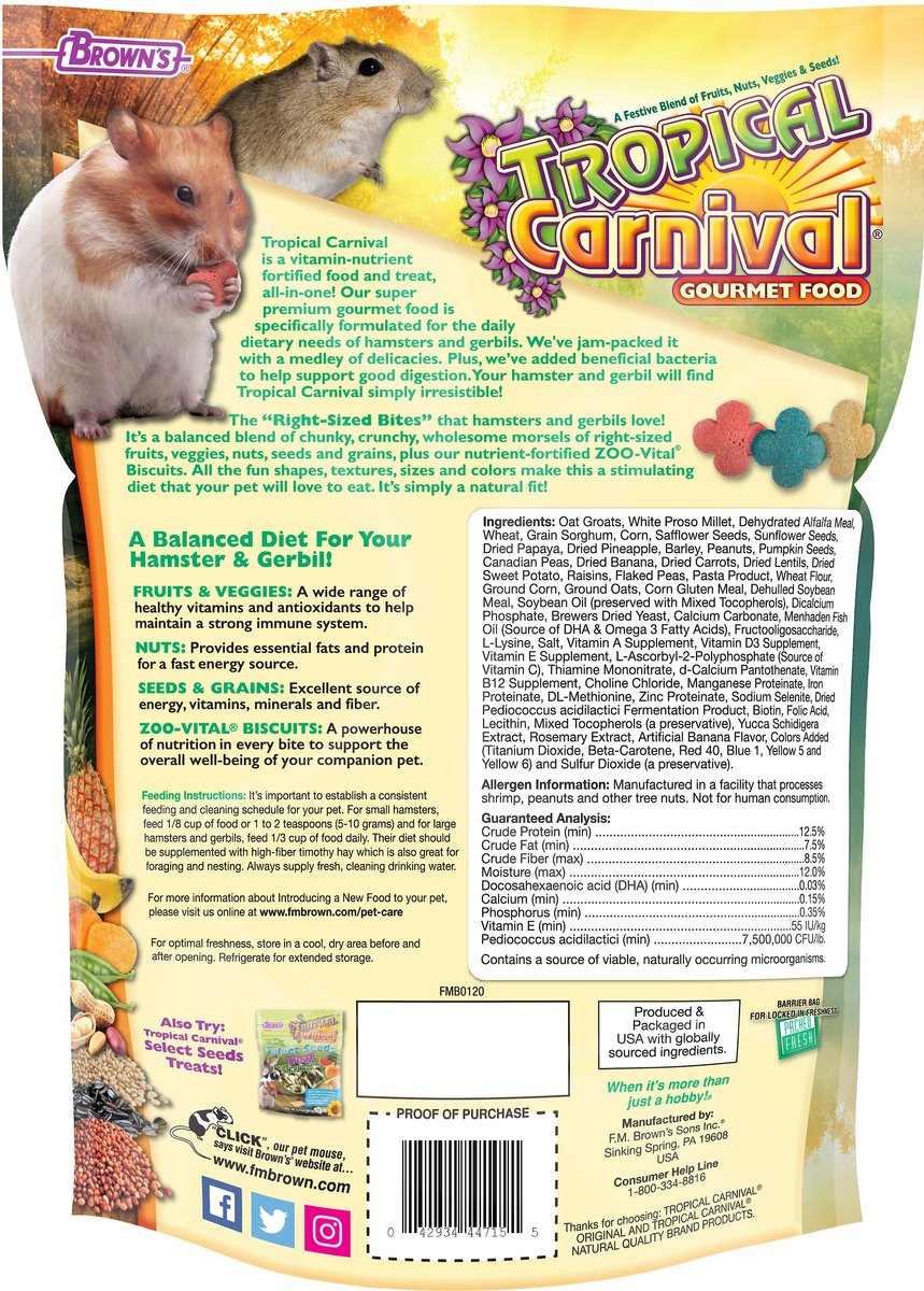 Tropical carnival hamster outlet food