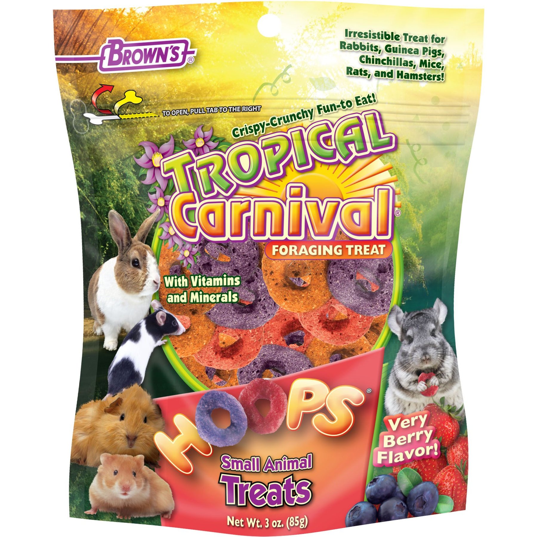 Brown's Pet Food  Tropical Carnival® Crunchy Crisp Sticks - Nutritious  Small Animal Treat