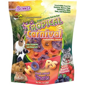 Brown's Tropical Carnival Hoops Strawberry Flavor Small Animal Treats, 3-oz bag