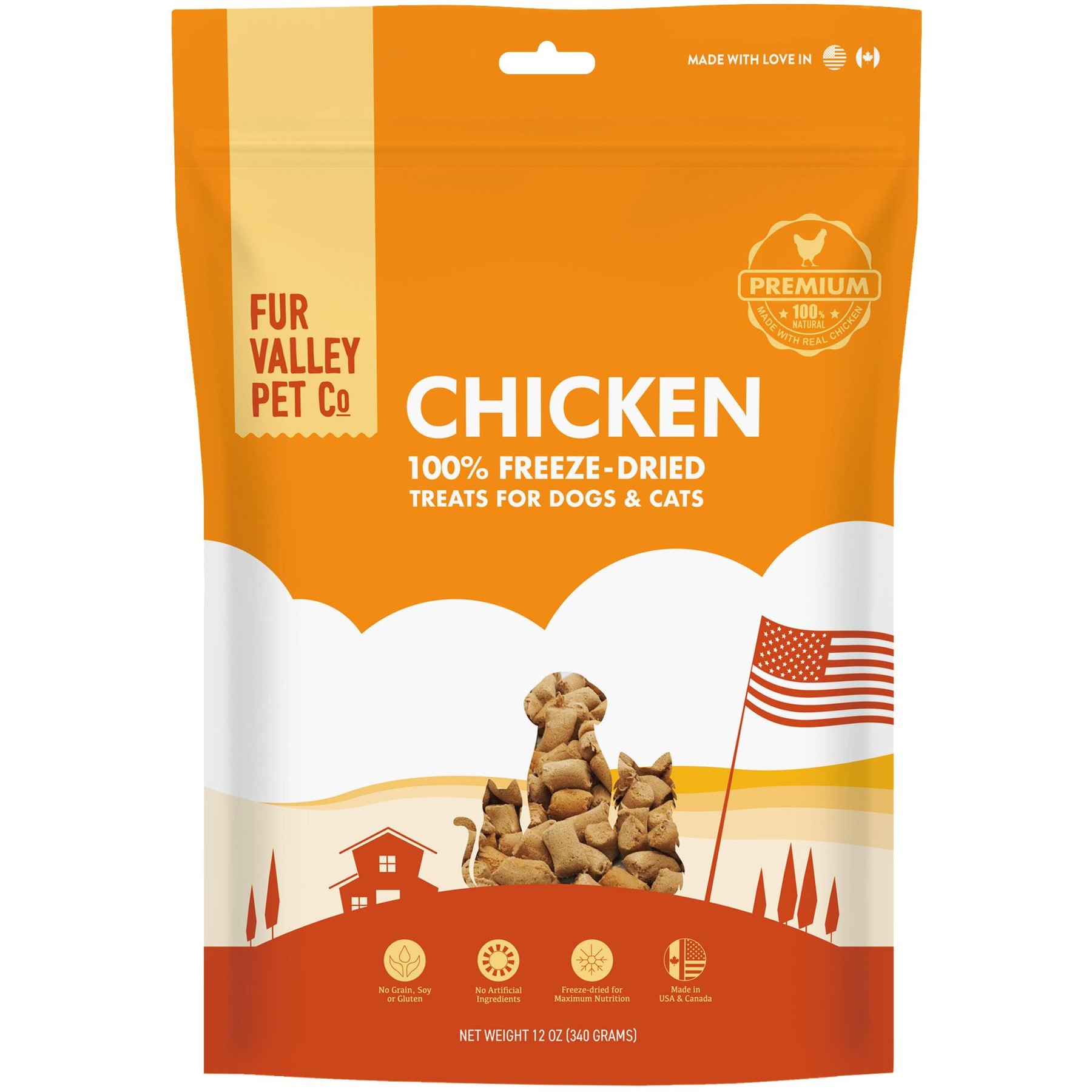 Chicken Bites Freeze-Dried Dog & Cat Treats, 12-oz jar