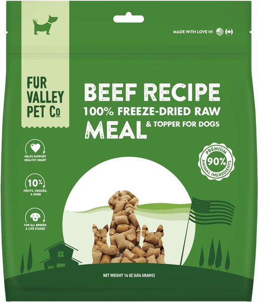 Fur Valley Absolute Beef Recipe Freeze-Dried Dog Food, 16-oz bag