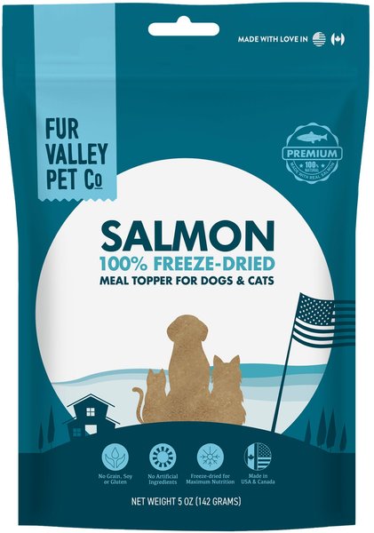 Fur Valley Salmon Freeze-Dried Dog & Cat Food Topper, 5-oz bag