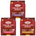 Variety Pack - True Acre Foods Thick Cut Strips with Real Bacon & Beef Dog Treats, Bacon & Bacon & Peanut Butter Flavors