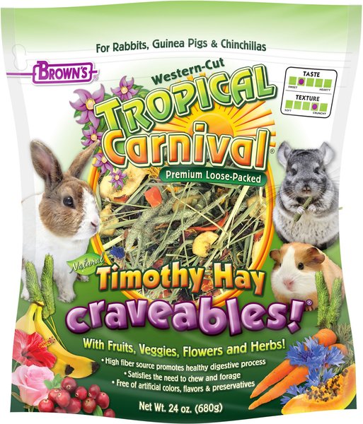 Brown's Tropical Carnival Natural Timothy Hay Craveables! Small Animal Food, 24-oz bag slide 1 of 5