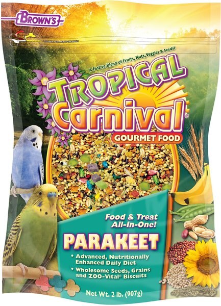 Brown's Tropical Carnival Gourmet Parakeet Food, 2-lb bag slide 1 of 4