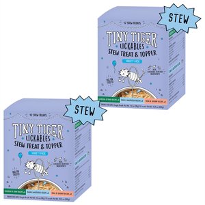 Tiny Tiger Lickables Stew Variety Pack Cat Treat & Topper, 1.4-oz pouch, case of 24