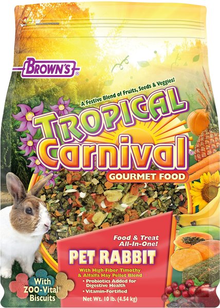 Brown's Tropical Carnival Gourmet Rabbit Food, 10-lb bag slide 1 of 8