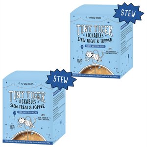 Tiny Tiger Lickables Stew Tuna & Whitefish Recipe Cat Treat & Topper, 1.4-oz pouch, case of 24