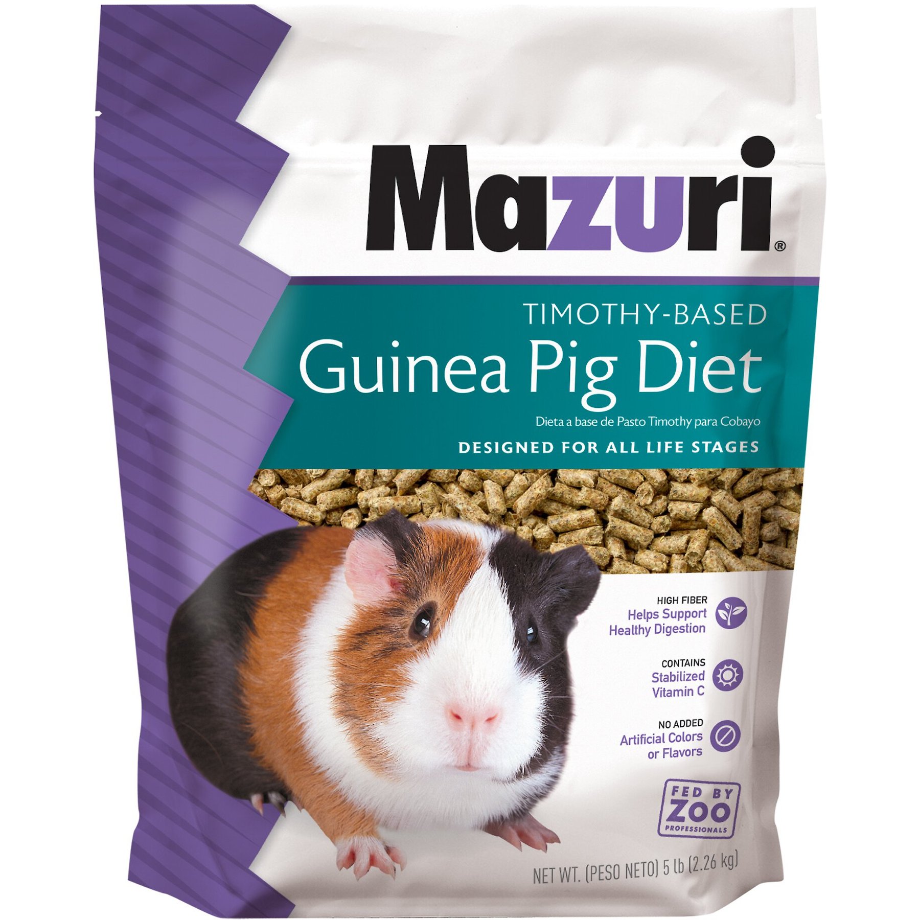 MAZURI Timothy Based Guinea Pig Food 5 lb bag Chewy