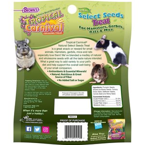 Brown's Tropical Carnival Natural Select Seeds Small Animal Treats, 3.5-oz bag