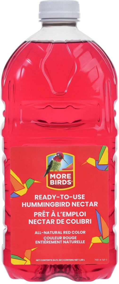 MORE BIRDS AllNatural Red ReadyToUse Nectar Hummingbird Food, 64oz