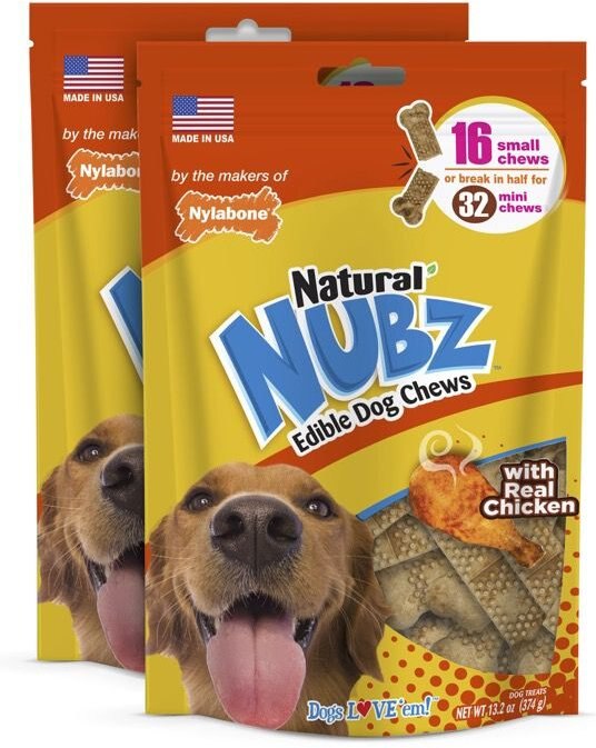 NYLABONE Nubz Chicken Dog Treats, Small, 32 count